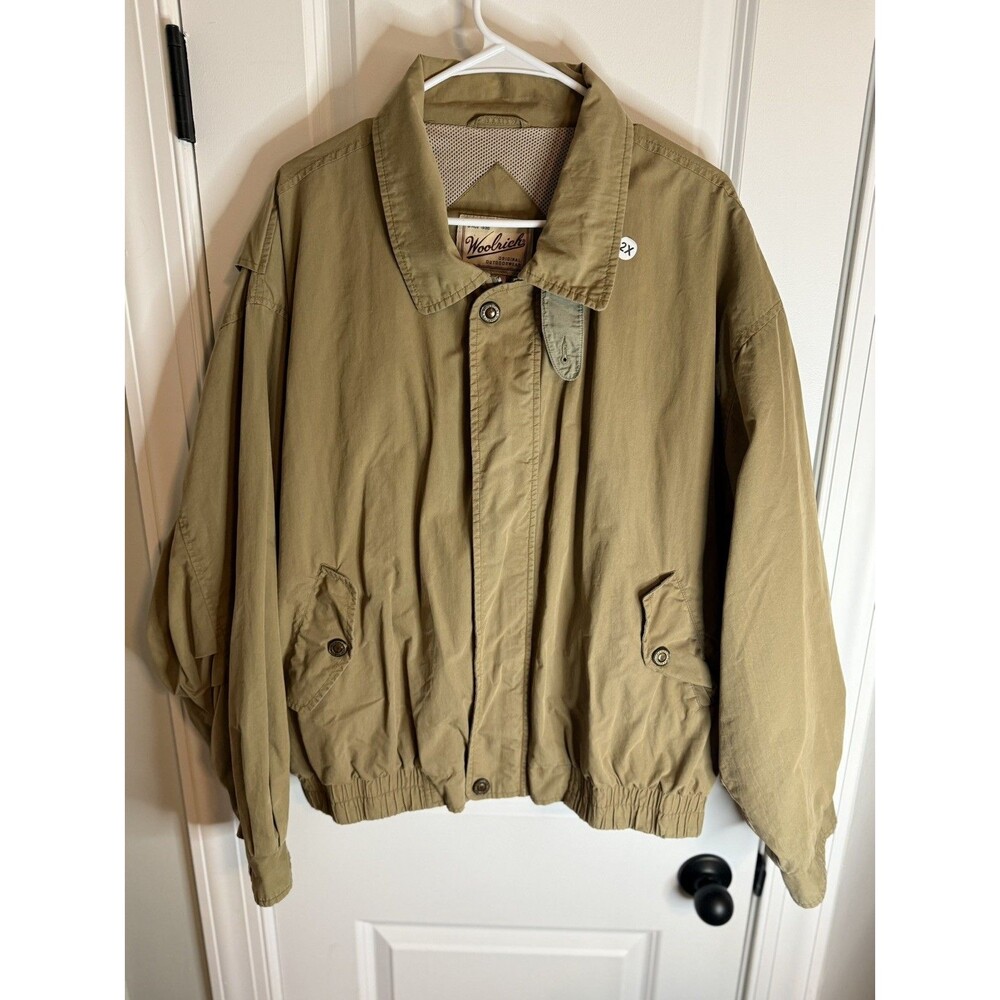 Vintage Woolrich Windbreaker Mesh Lined Jacket Men’s 2XL khaki